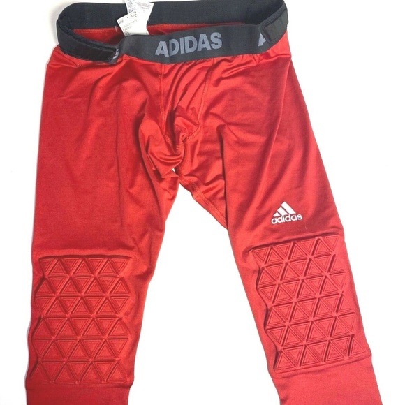 adidas men's basketball padded three quarter tights